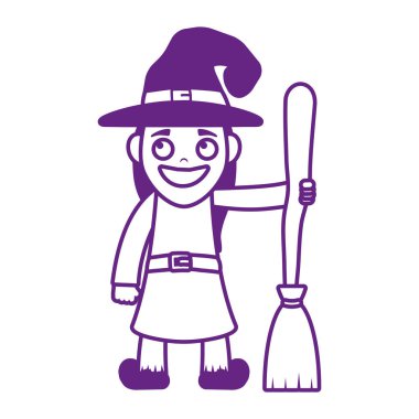 Cadı kostümlü küçük kız