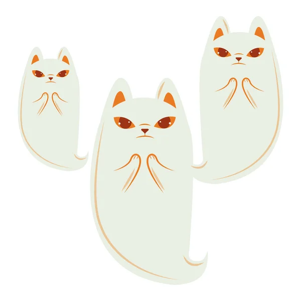 Cadılar bayramı kedi maskotu mevsimlik simgesi — Stok Vektör