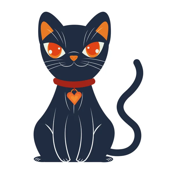 Halloween gato mascota estacional icono — Archivo Imágenes Vectoriales