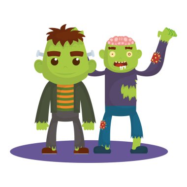 Karakterleri olan küçük çocuklar.