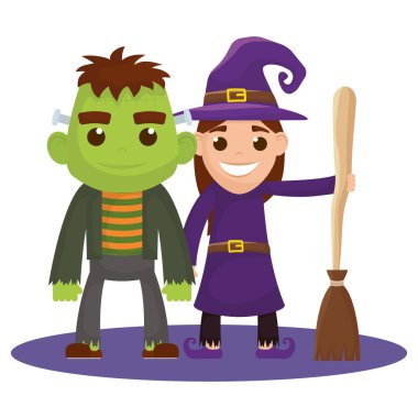 Cadılı küçük çocuklar ve Frankenstein kostümleri Karakterler