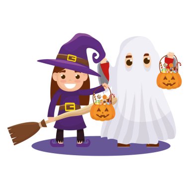 Karakterleri olan küçük çocuklar.