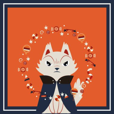 Cadılar Bayramı kedisi Dracula karakterine bürünmüş.