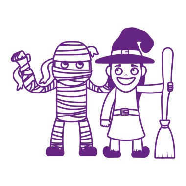 Karakterleri olan küçük çocuklar.