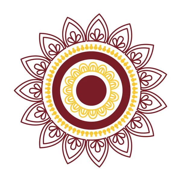 Diwali fest mandala etniczność ikona — Wektor stockowy