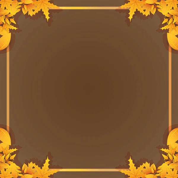 Autumn leafs foliage decorative frame — Stock Vector