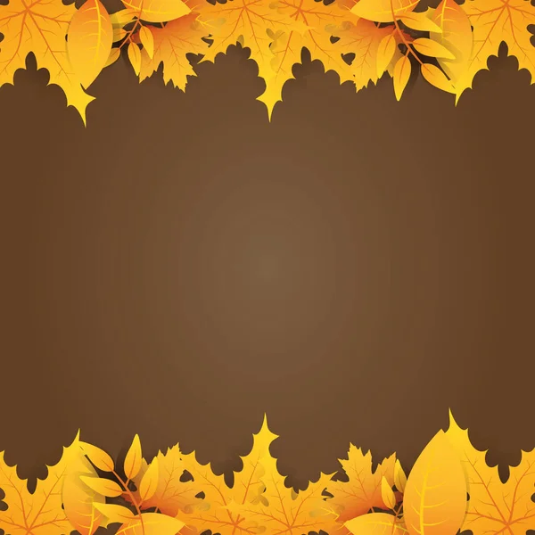Autunno foglie fogliame cornice decorativa — Vettoriale Stock