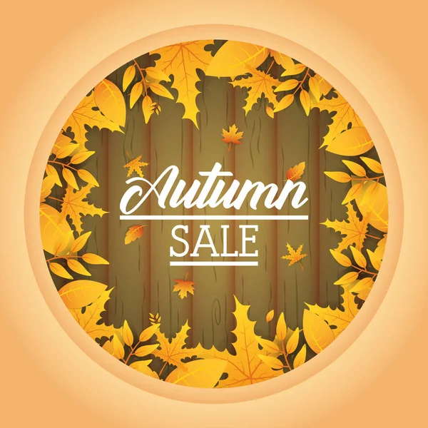 Autumn sale circular seasonal frame — Stock Vector