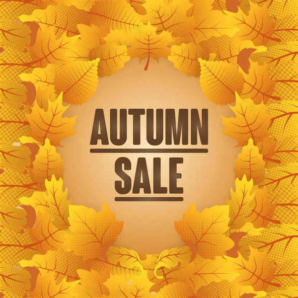 Autumn sale seasonal label icon — Stock Vector