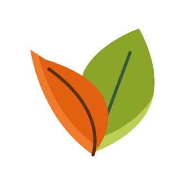 Sonbahar yaprakları mevsimsel izole ikon eker