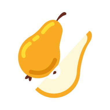 Armut güz meyveleri mevsimlik izole ikonlar