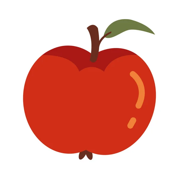 Apfel Herbst Obst saisonal isoliert Symbol — Stockvektor