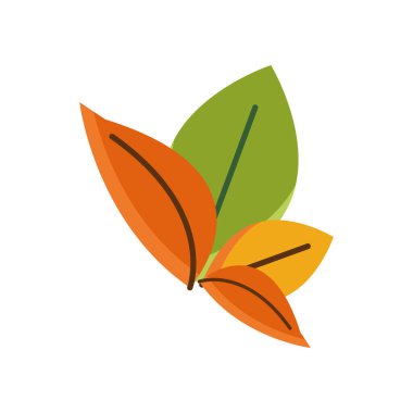 Sonbahar yaprakları mevsimsel izole ikon eker