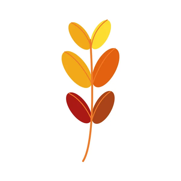 Automne feuilles plante saisonnière isolé icône — Image vectorielle