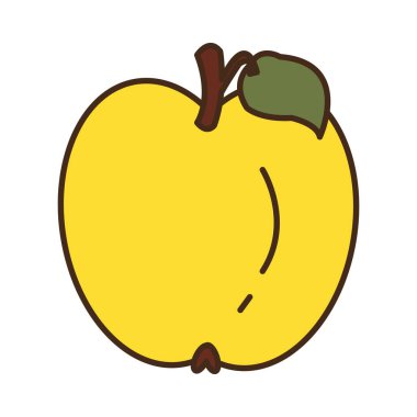 elma güz meyvesi mevsimlik izole ikonu