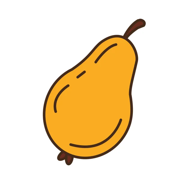 Päron höst frukt säsong isolerad ikon — Stock vektor