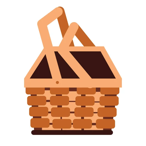 Basket straw seasonal isolated icon — Stock Vector