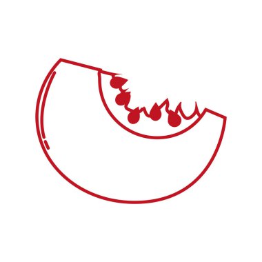 Sonbahar balkabağı yarı meyve mevsimsel izole ikonu