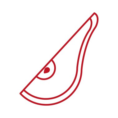 armut yarım sonbahar meyvesi mevsimlik izole ikonu