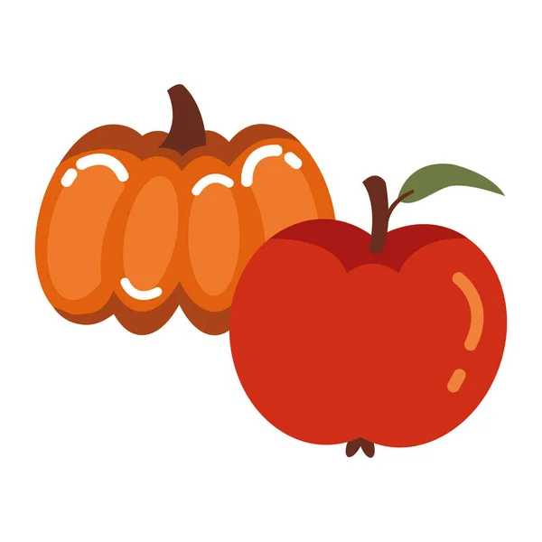 fresh autumn fruits seasonal icons