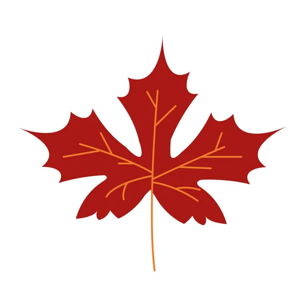 Outono folha de bordo planta sazonal ícone isolado — Vetor de Stock