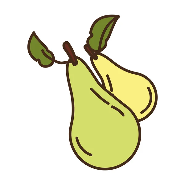 Pear autumn fruit seasonal isolated icon — Stock Vector