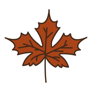 Sonbahar akçaağaç yaprağı bitkisi mevsimsel izole ikonu