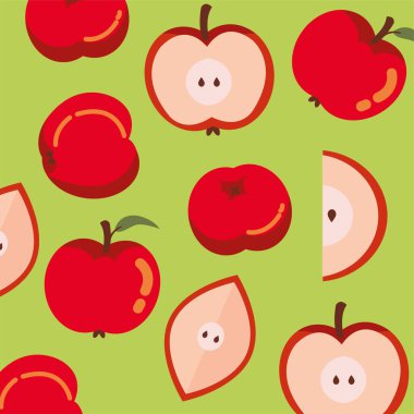 elmaların şablonu sonbahar meyveleri