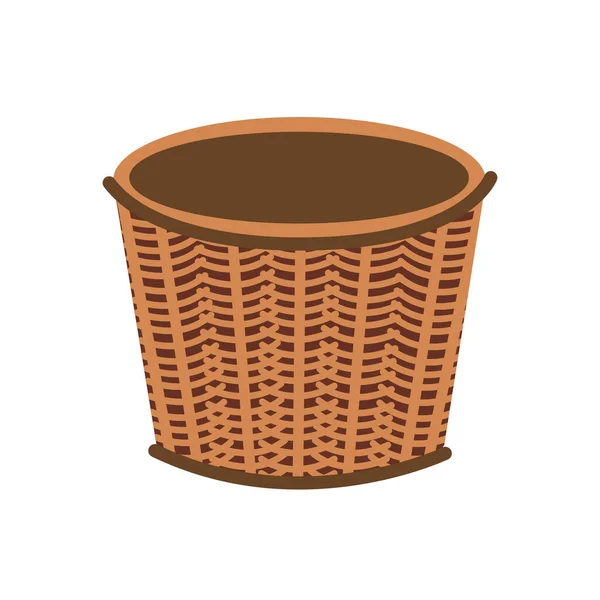 Basket straw seasonal isolated icon — Stock Vector