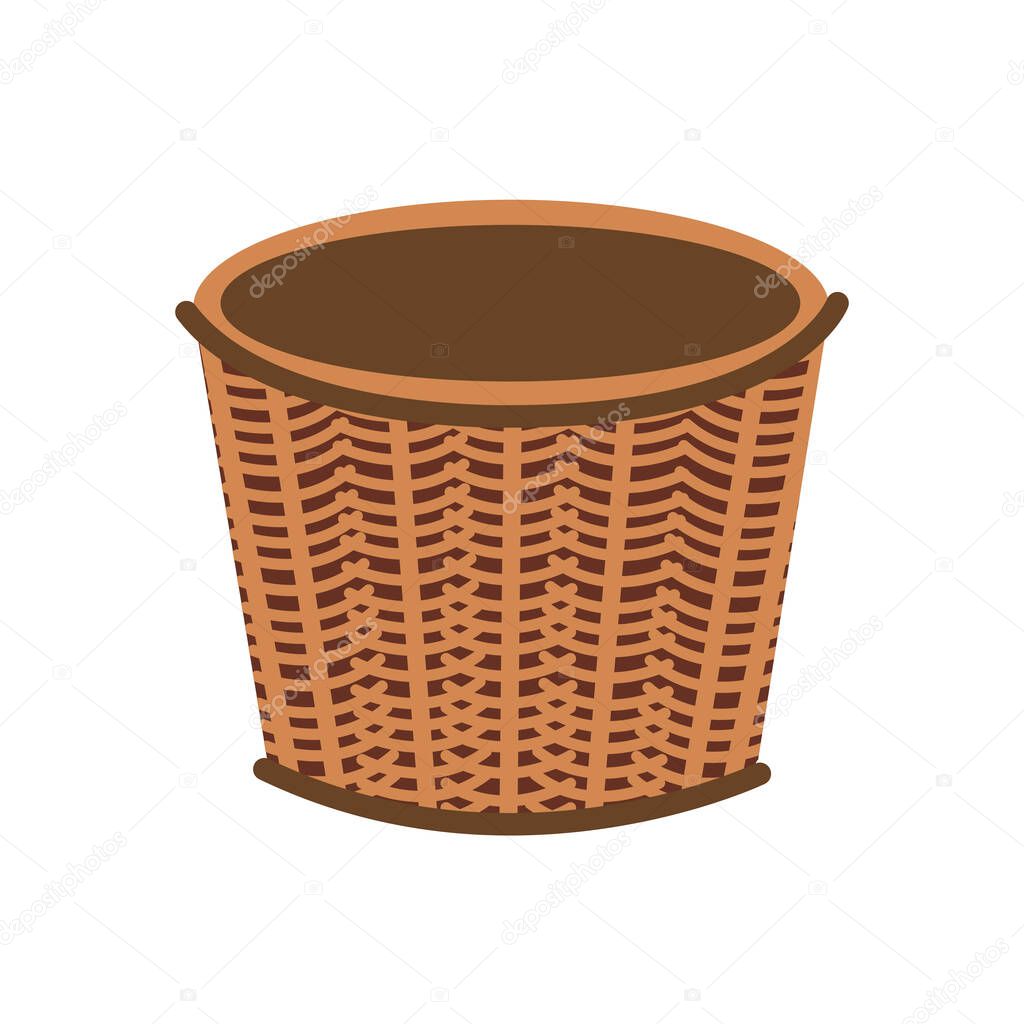 basket straw seasonal isolated icon