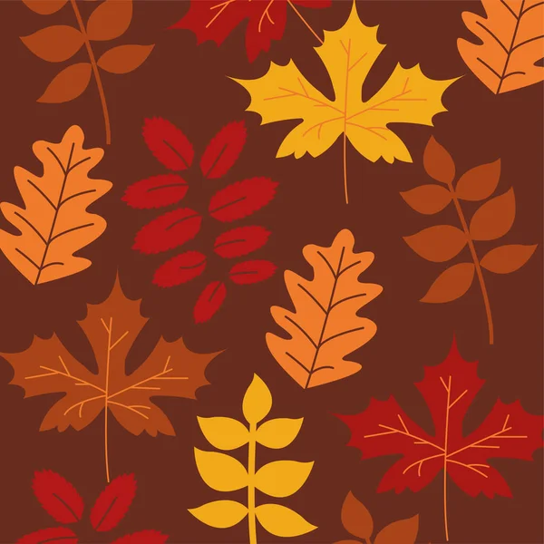 Padrão de folhas decoração de outono —  Vetores de Stock
