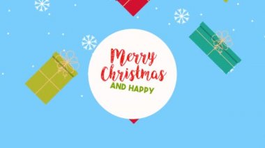 Mutlu noel hediyeleri yağmur yağıyor