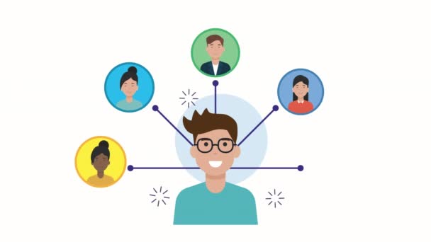 Animazione della comunità di social media marketing — Video Stock