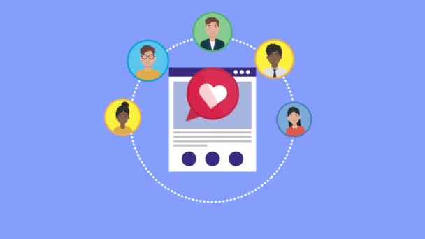 Social Media Marketing Community Animation — Stockvideo