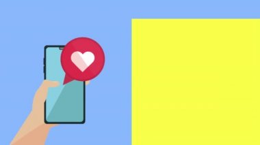 Sosyal medya topluluk animasyonlu akıllı telefon