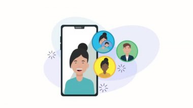 Sosyal medya topluluk animasyonlu akıllı telefon