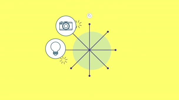 médias sociaux icônes marketing animation 