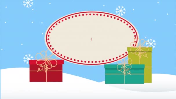 Frohe Weihnachten in Geschenken — Stockvideo