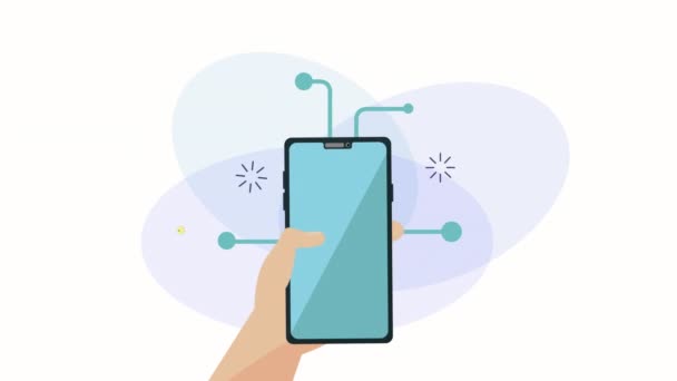 smartphone avec animation marketing sur les médias sociaux 