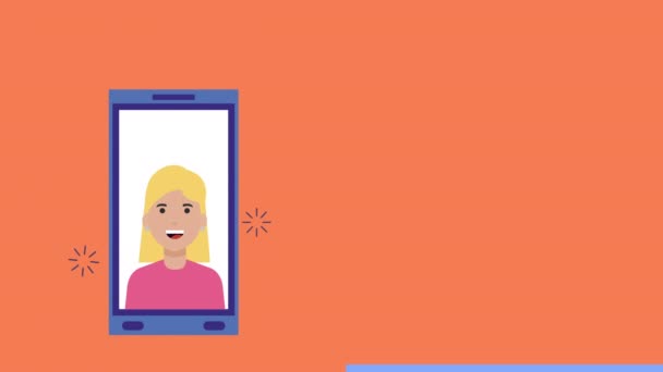 Smartphone con animación de marketing en redes sociales — Vídeos de Stock