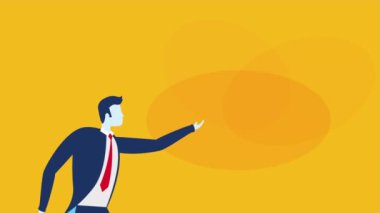 Oklu istatistik çubuğu olan işadamı