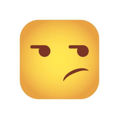 kare duygu simgesi kızgın yüz karakter simgesi