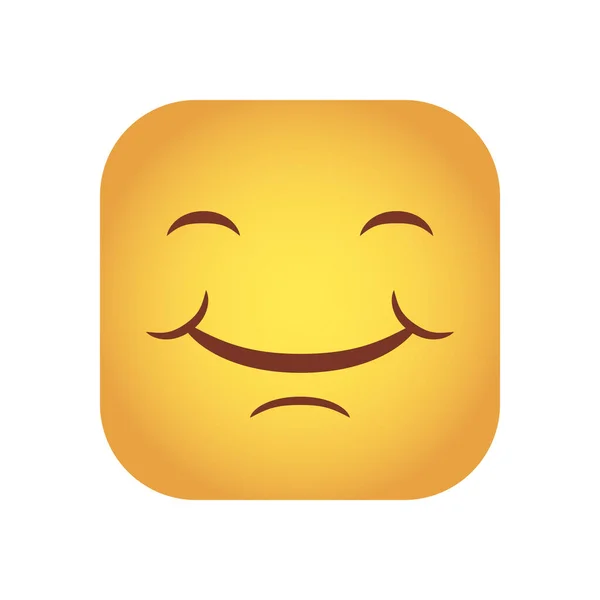 Квадратный смайлик икона счастливого лица — стоковый вектор