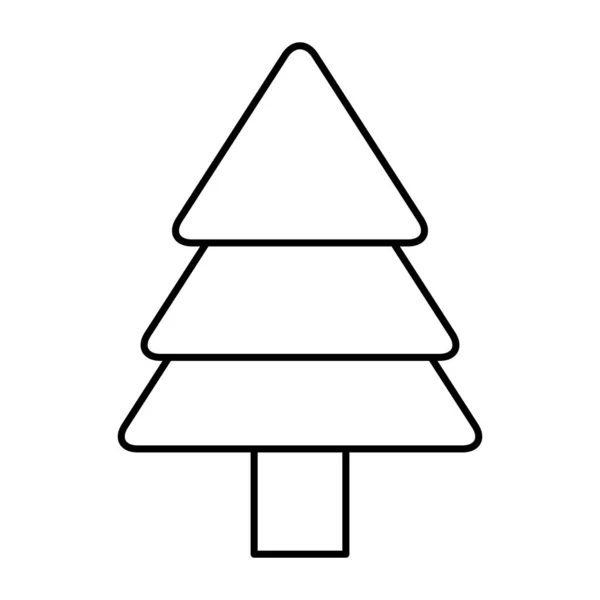 Veselé Vánoce borovice ikona — Stockový vektor
