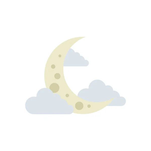 Halloween moon with clouds isolated icon — стоковый вектор