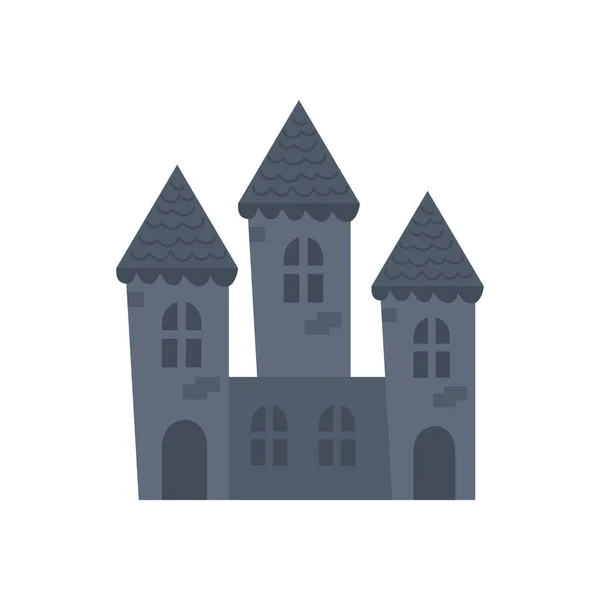 Château hanté Halloween icône isolée — Image vectorielle