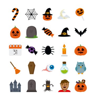 set simgeleri ile paket cadılar bayramı