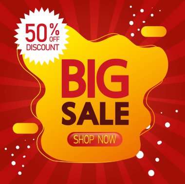 Büyük satış harfli ticari etiket