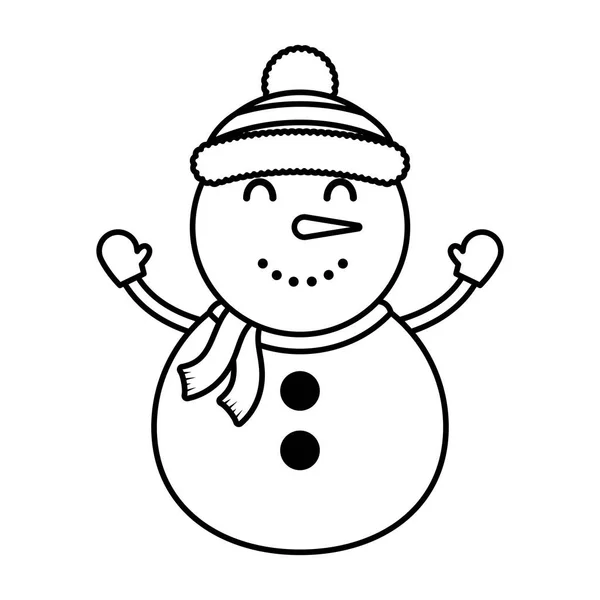 Mutlu Noeller tatlı kardan adam karakteri — Stok Vektör