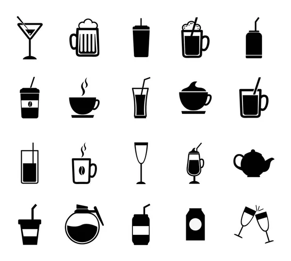 Icono de bebidas Set vector de diseño — Vector de stock